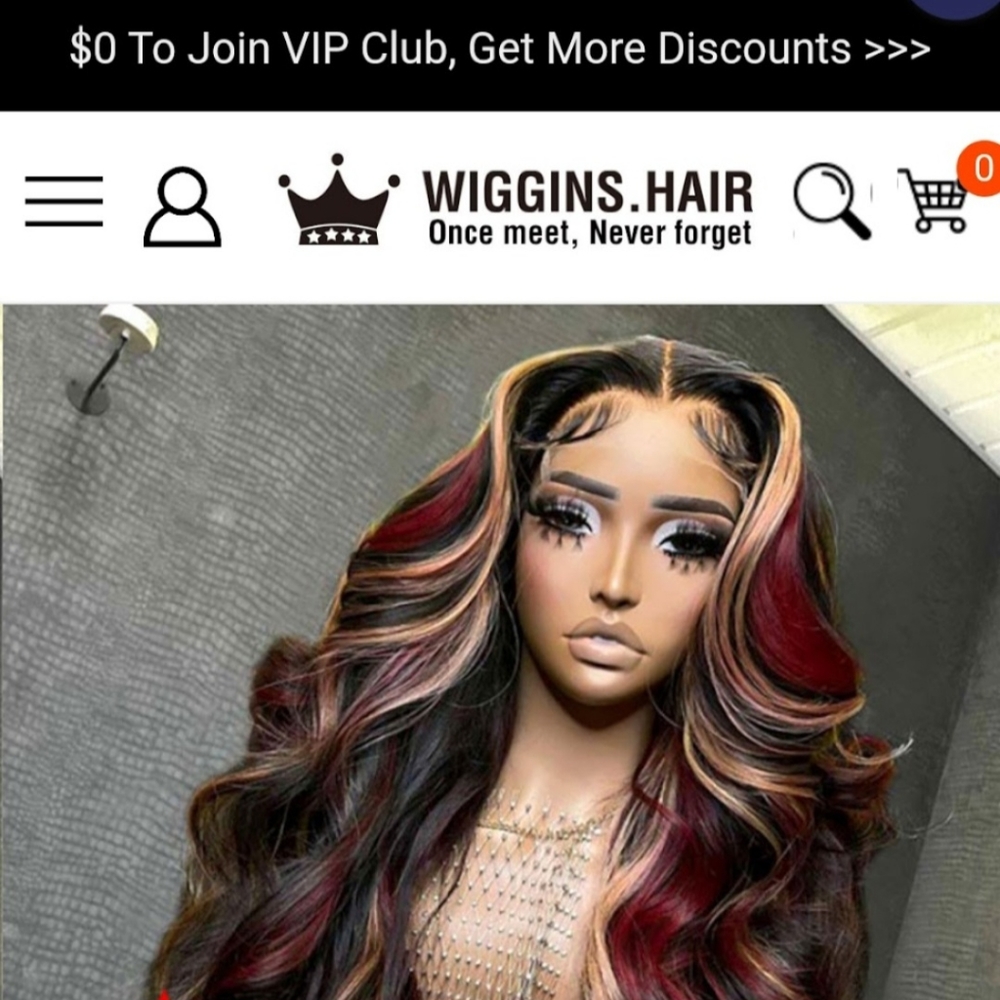 Multi-Colored 16 Inch  Human Hair Wig